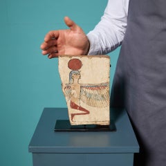 Ancient Egyptian Mummy Burial Sarcophagus Fragment Depicting Isis