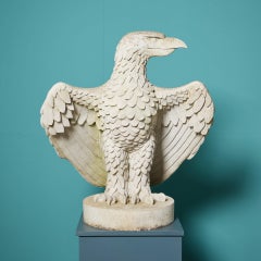 Pair of Reclaimed Composition Stone Eagle Finials