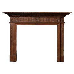 19th Century English Neoclassical Walnut Fire Surround
