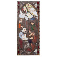 19th Century Stained Glass Panel Depicting A Biblical Scene
