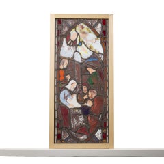 19th Century Stained Glass Panel Depicting A Biblical Scene