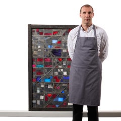 Abstract Mid-Century Geometrical Stained Glass by Tony Attenborough