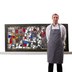 Abstract Mid-Century Numerical Stained Glass by Tony Attenborough