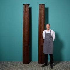 Pair of 2.7m (9ft) Tall Antique Neoclassical Style Wooden Half Column Pilasters