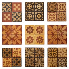 Conjunto de 36 azulejos de encáustica mixta recuperados, de Craven Dunnill & Co y otros