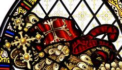 St George and the Dragon Hand-Painted Stained Glass Window