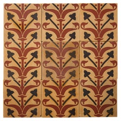 Set of 9 Encaustic Tiles Attr. Malkin, Edge & Co