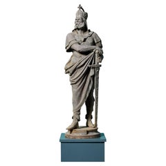 Statue de jardin ancienne représentant Charlemagne (Charles le Grand)