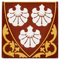 Azulejo con el escudo de armas de Erle del siglo XIX, de Minton