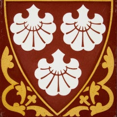 Azulejo con el escudo de armas de Erle del siglo XIX, de Minton