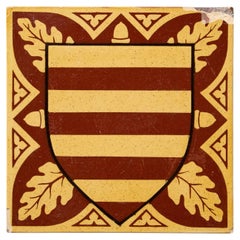 Heraldische Schildfliese aus dem 19. Jahrhundert von Minton