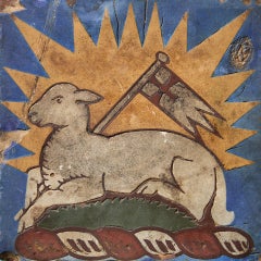 Azulejo del «Cordero de Dios» del siglo XIX, de The Campbell Brick & Tile Co