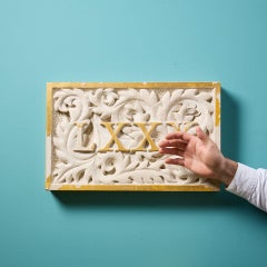 Reclaimed Carved Stone LXXX Wall Plaque