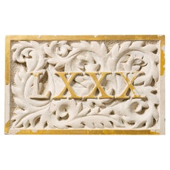 Reclaimed Carved Stone LXXX Wall Plaque