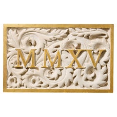 Reclaimed Carved Stone MMXV Wall Plaque