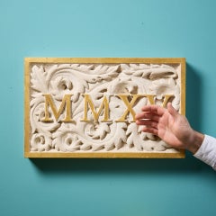 Reclaimed Carved Stone MMXV Wall Plaque