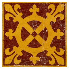 Azulejo de estilo neogótico victoriano del siglo XIX, de Minton