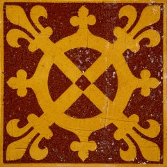 Azulejo de estilo neogótico victoriano del siglo XIX, de Minton