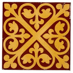 Azulejo de estilo neogótico victoriano del siglo XIX, de Minton