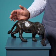 Salvatore Melani (1902-1934) Bronze Sculpture Of Prowling Tiger