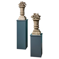 Pair of 19th Century English Neoclassical Style Carrara Marble Urn Finials