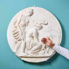 The Goat Amalthea with the Infant Jupiter and a Faun Neoclassical Style Plaster