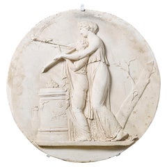 The Music Lesson Neoclassical Style Plaster Wall Roundel