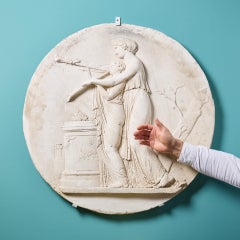 The Music Lesson Neoclassical Style Plaster Wall Roundel