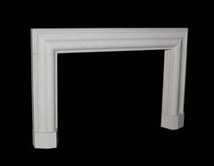 1920s Art Deco Polished Limestone Bolection Fire Surround