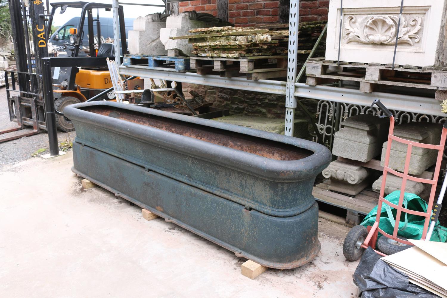 Monumental Antique Cast Iron Horse Watering Trough For Sale at 1stdibs