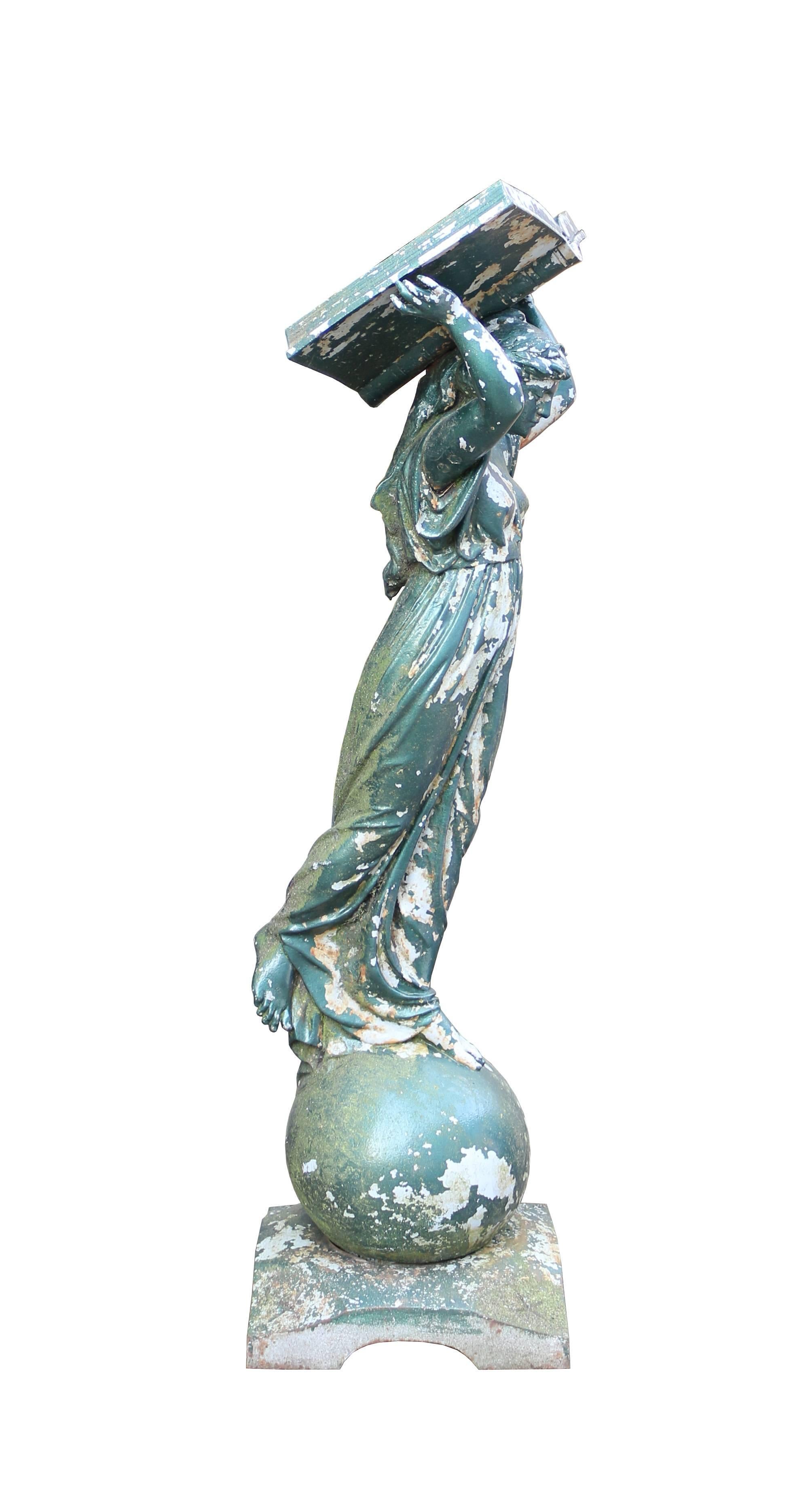 High Victorian Lectern in the Form of a Woman Holding Aloft the Book of Knowledge