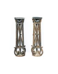 Pair of English 19th Century Wrought Iron Lamp Stands