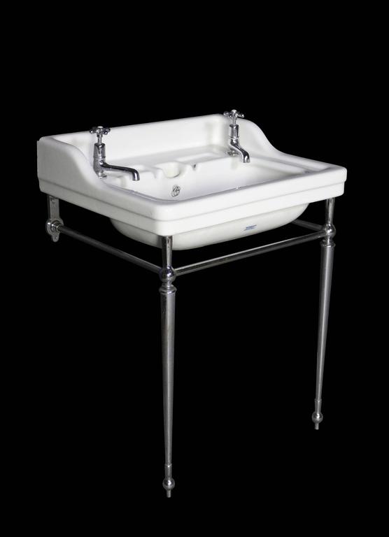 Musgraves Basin or Sink with Chrome Stand, circa 1920s For Sale at 1stdibs