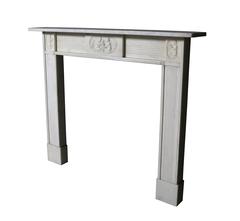 Lightly Veined Late 19th Century White Marble Fire Surround
