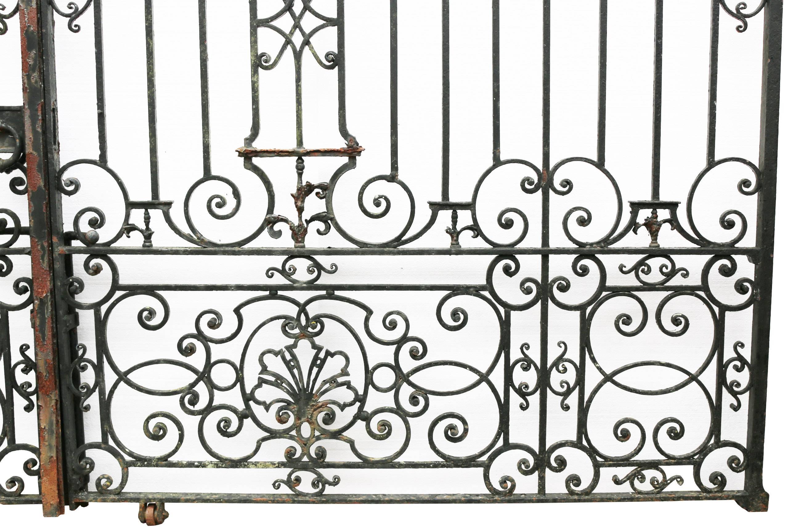 Victorian Pair of Impressive Antique Wrought Iron Driveway Gates