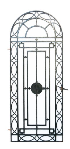 Wrought Iron Pedestrian Gate with Bronze Roundel, circa 1900