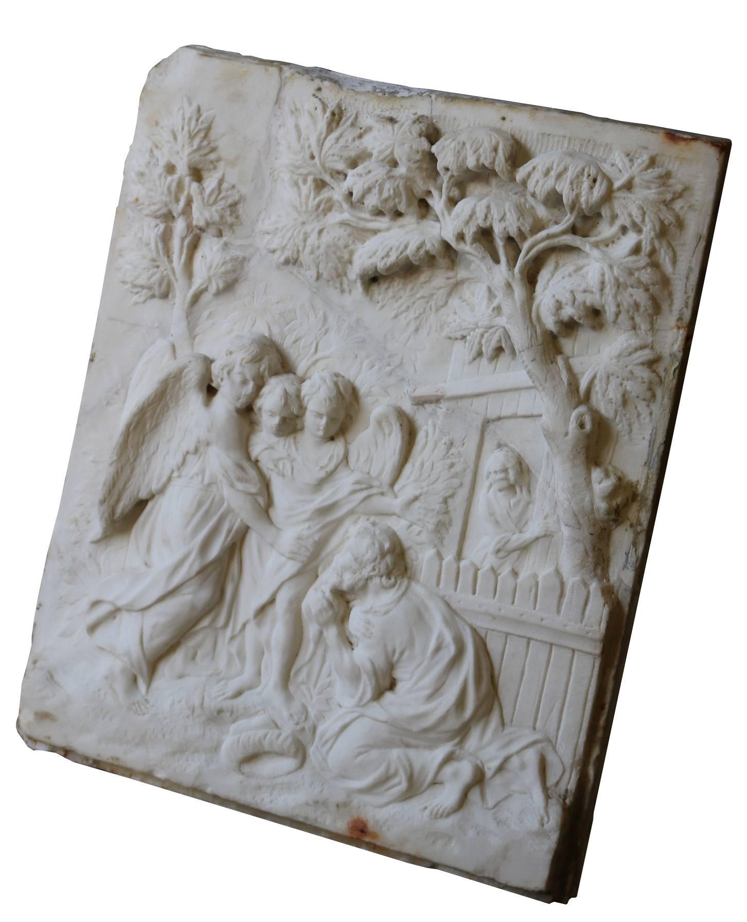 This plaque is deeply carved and has been backed on to stone. There have been some repairs which have been done well and can be seen in the images.
The depth listed is approximate.
Weight 20 kg