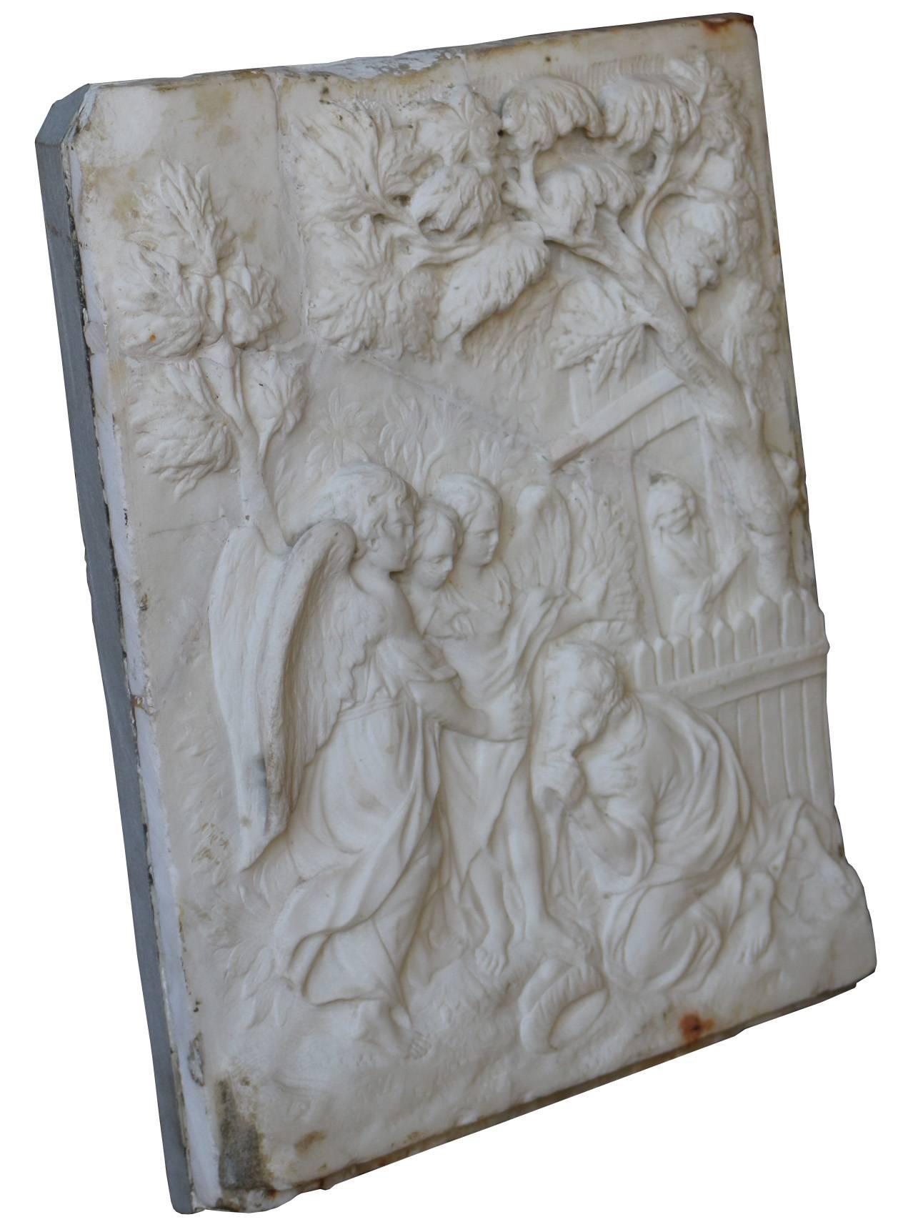English 19th Century Statuary Marble Plaque