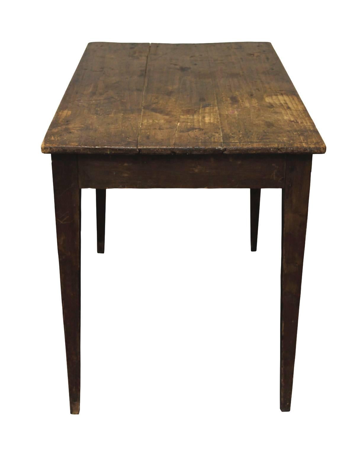 19th Century French Farm Table In Distressed Condition For Sale In New York, NY
