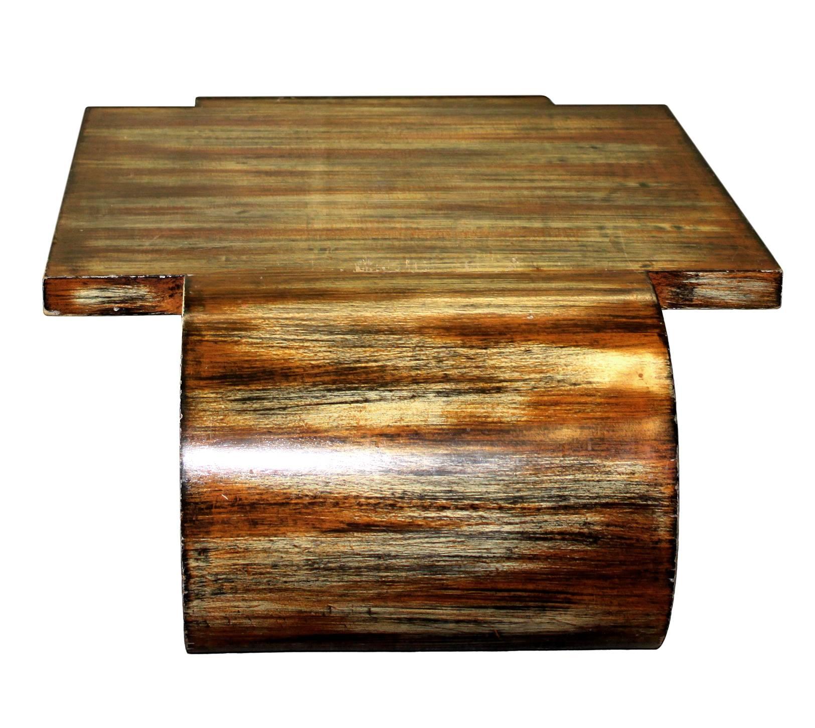 Mid-Century Modern James Mont 20th Century Scroll Coffee Table with Polychrome Finish For Sale