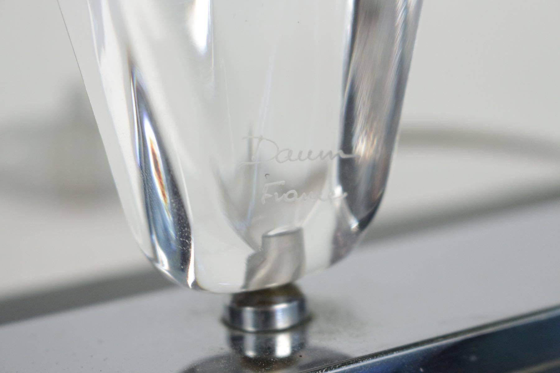 Rare 1960s Daum Crystal Table Lamp 4