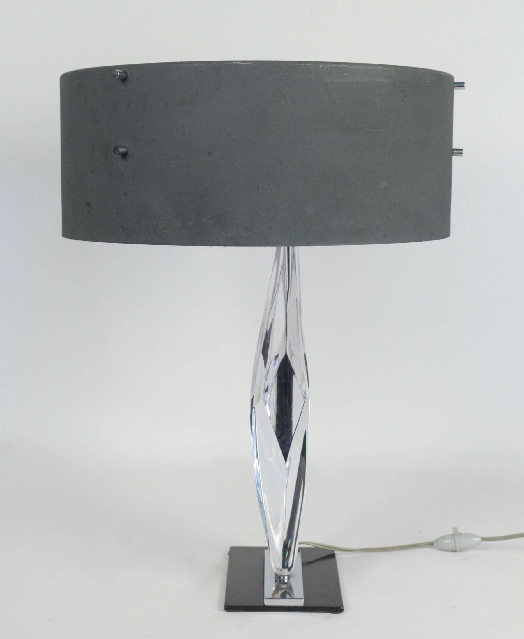 Rare 1960s Daum Crystal Table Lamp 1