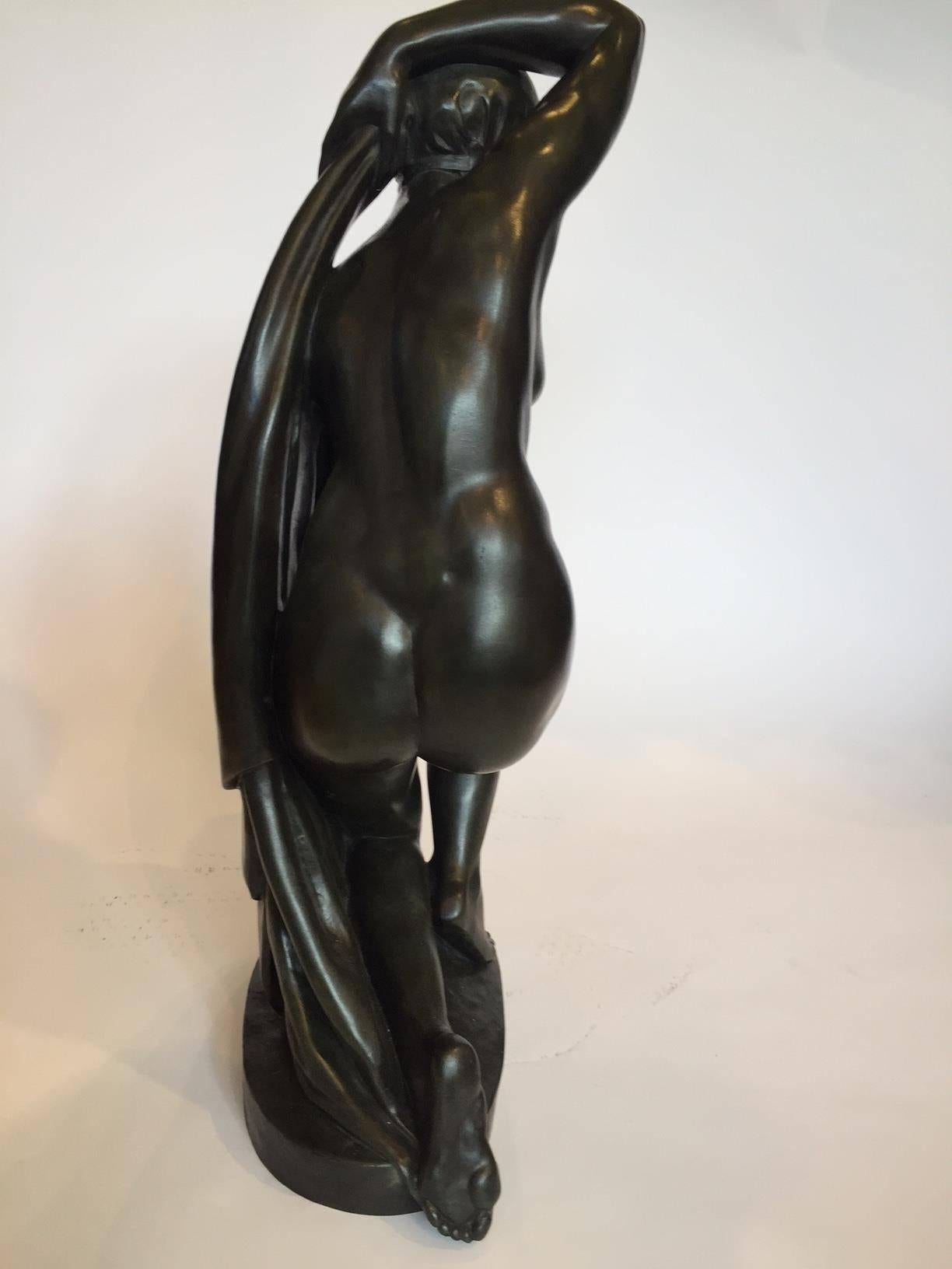 Popineau 1930s Art Deco Large Bronze Sculpture 
