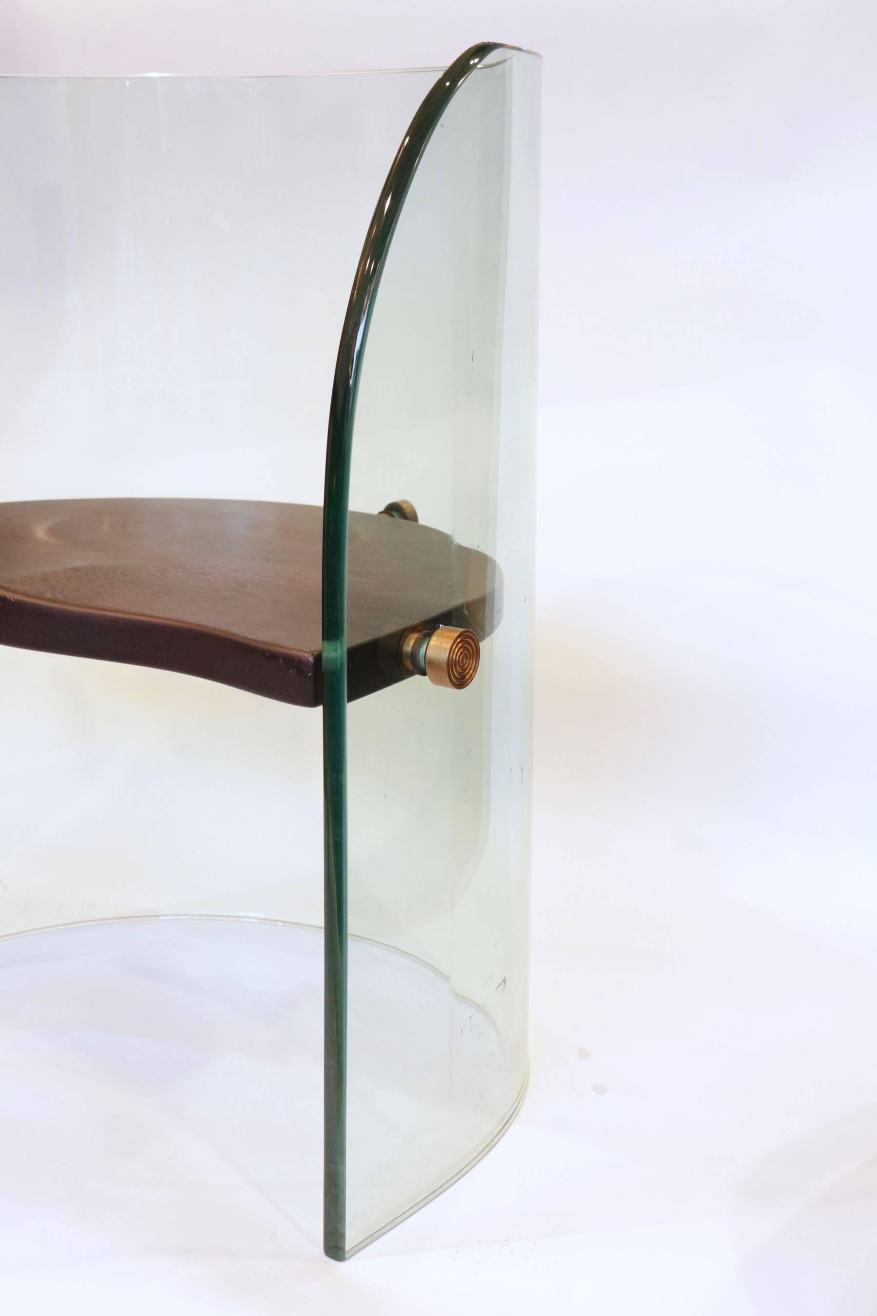 1970s Rare Italian Glass Armchair in the Taste of Fontana Arte 3