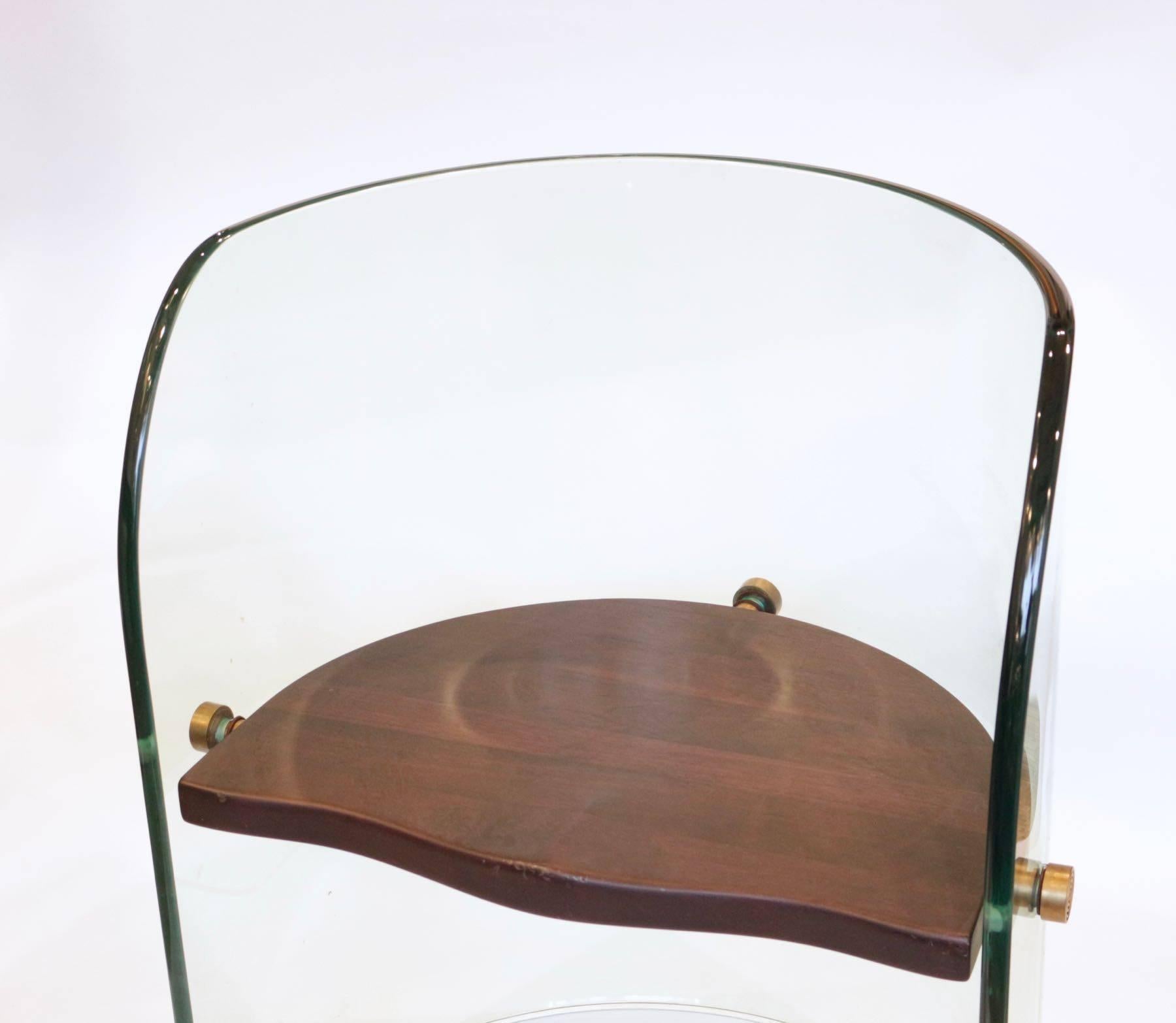 1970s Rare Italian Glass Armchair in the Taste of Fontana Arte 2