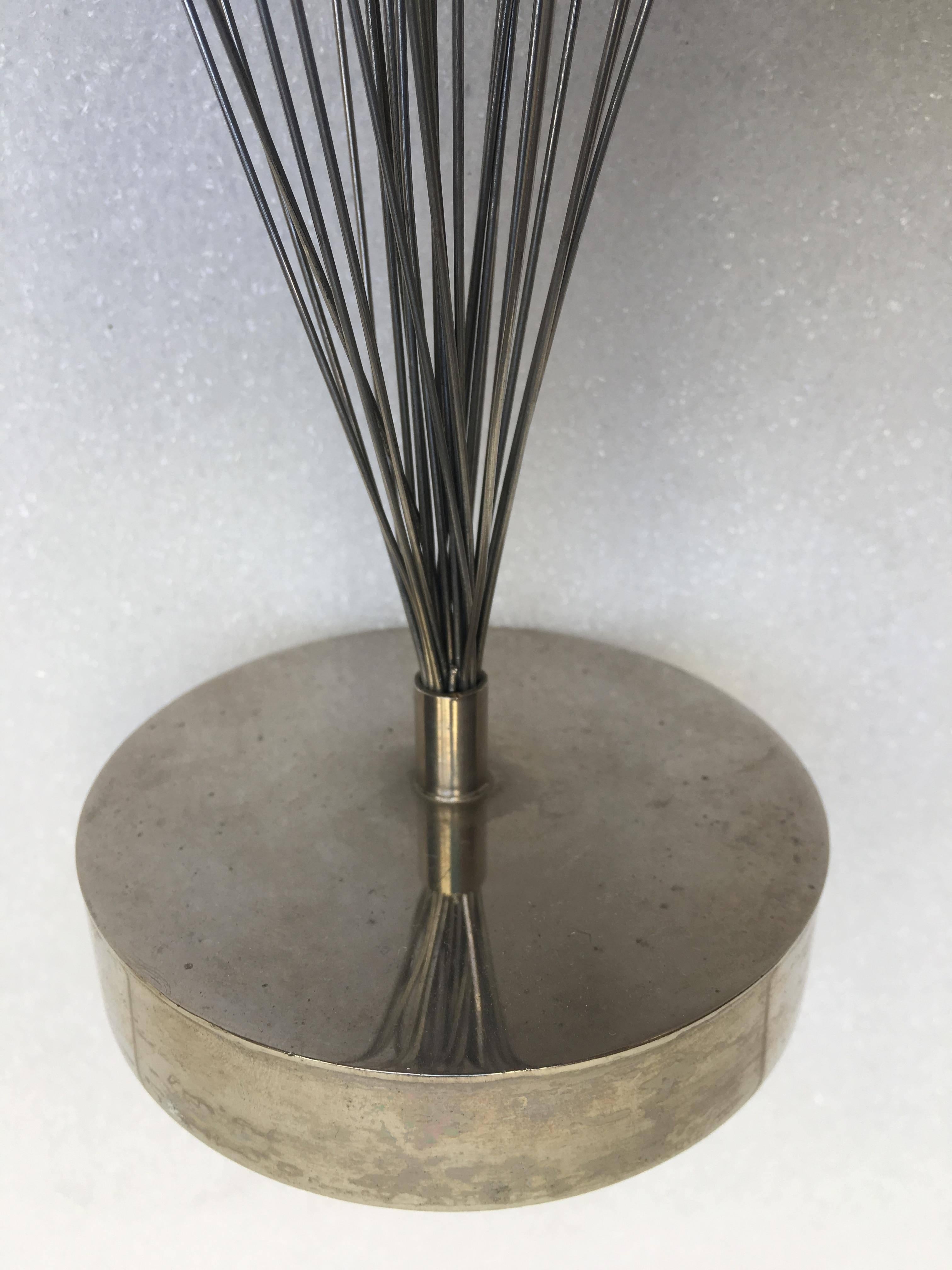 French 1970s Harry Bertoia Style Steel Kinetic Spray Sculpture For Sale