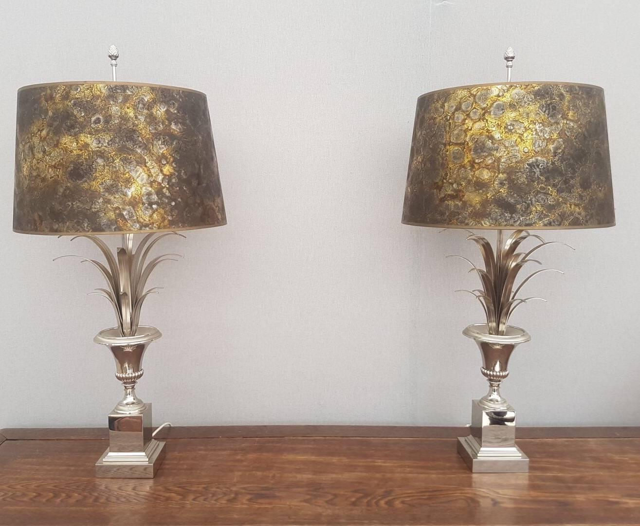 Pair of chromed lamp 