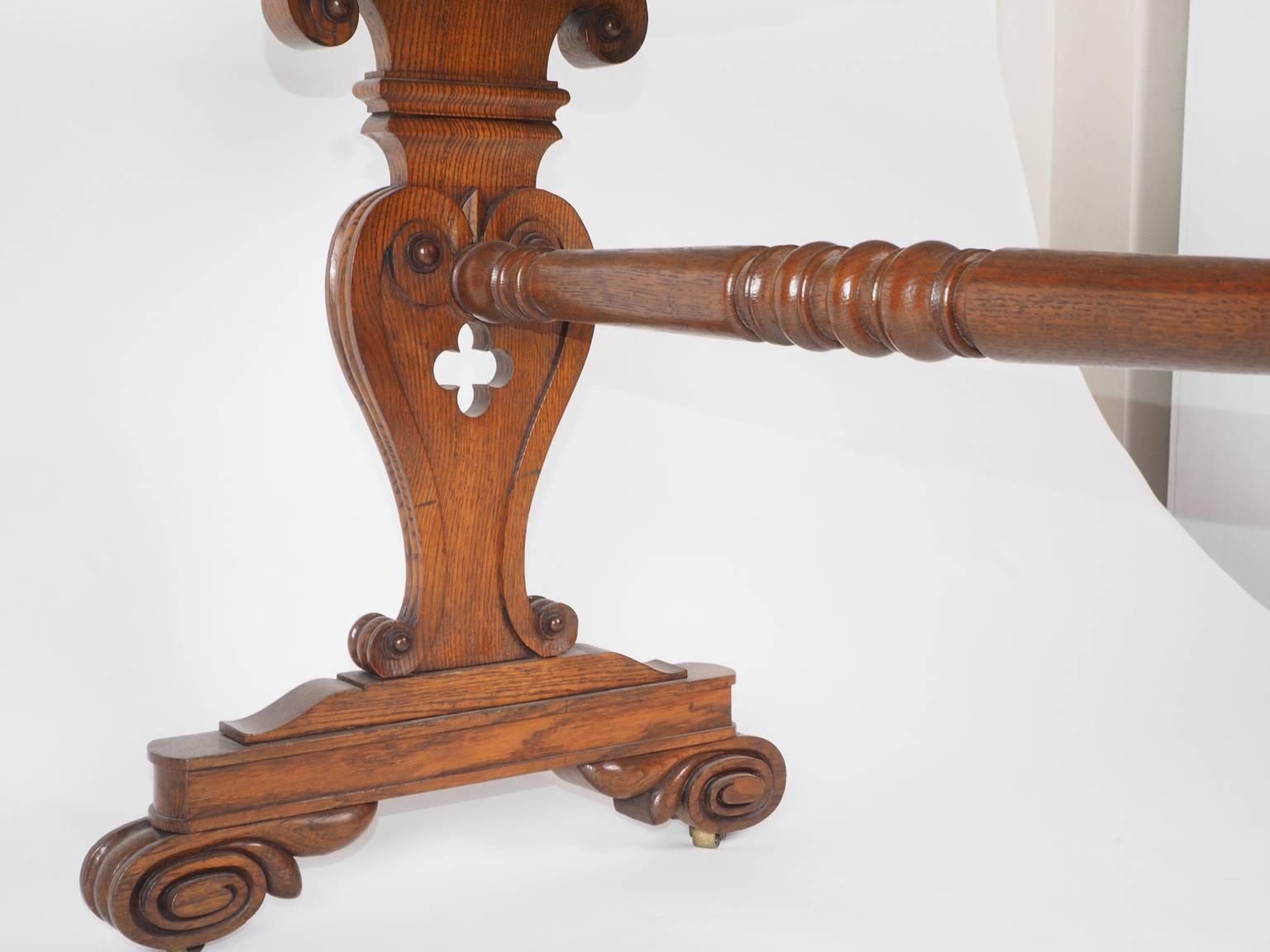 19th Century Oak Chamber Writing Table For Sale