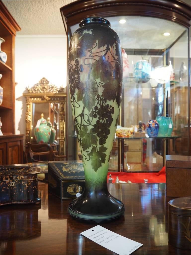 A monumental cameo glass vase by Daum Frères, circa 1900. Daum Frères were based in Nancy, North Western France from 1878 to this day.