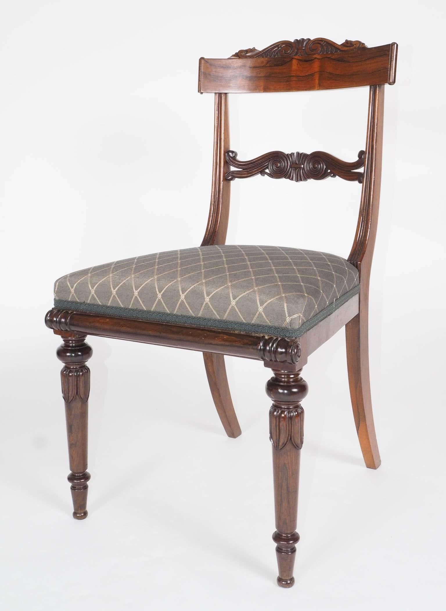 English Set of Six Rosewood Dining Chairs